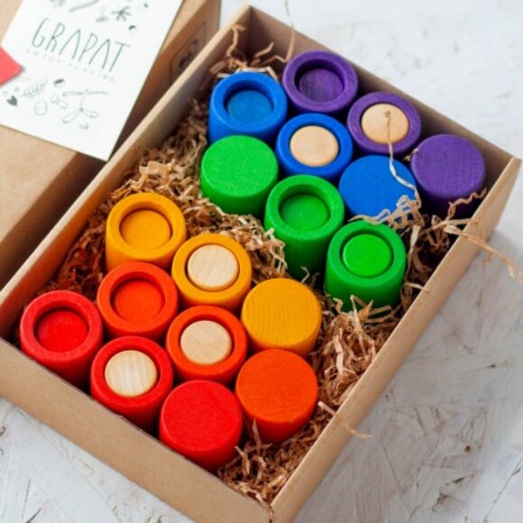 NWT Grapat Wooden Toys LO Set - Basic Colours - Picture 1 of 7